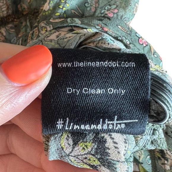 Line + Dot Green Semi-Sheer Floral Balloon Sleeve Blouse, NWT, Small - Picture 11 of 11